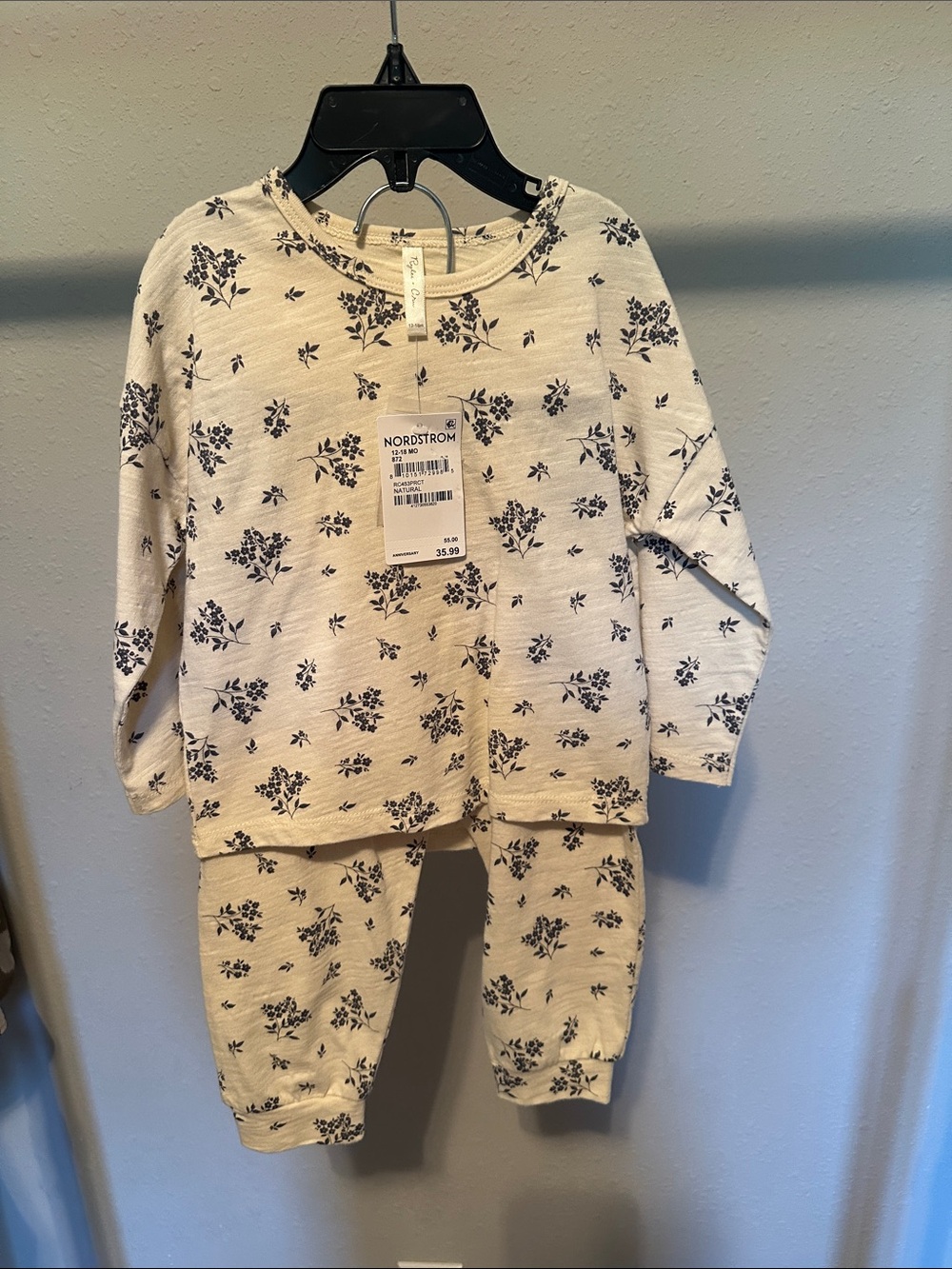 Rylee + Cru Cream Set with Navy Floral Print